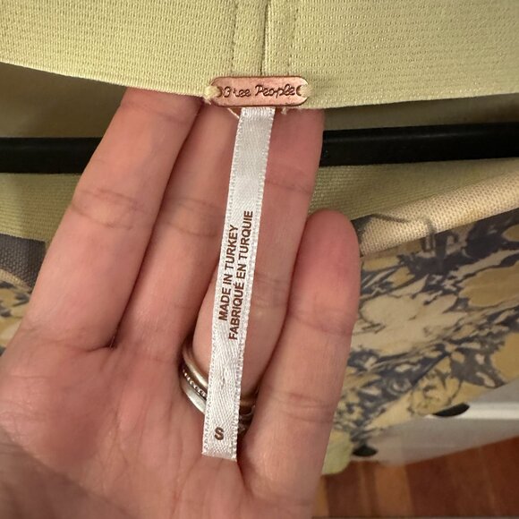 Free People Mesh Yellow and Grey Floral Midi Skirt size Small - Picture 5 of 5